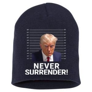 Trump Never Surrender Mugshot Georgia Booking Trump Mugshot Trump Arrested Short Acrylic Beanie