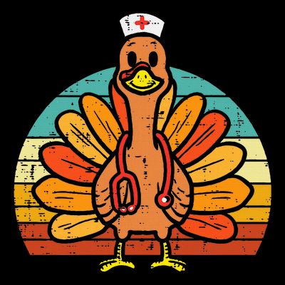Turkey Nurse Stethoscope Thanksgiving Fall Scrub Top T-Shirt