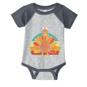 Turkey Nurse Stethoscope Thanksgiving Fall Scrub Top Infant Baby Jersey Bodysuit