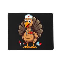 Turkey Nurse Stethoscope Thanksgiving Fall Scrub Top Mousepad