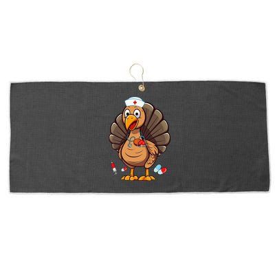 Turkey Nurse Stethoscope Thanksgiving Fall Scrub Top Large Microfiber Waffle Golf Towel