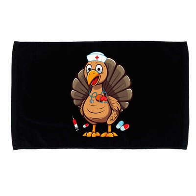 Turkey Nurse Stethoscope Thanksgiving Fall Scrub Top Microfiber Hand Towel