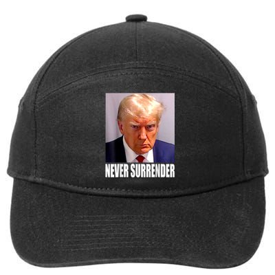 Trump Never Surrender Donald Trump Mugshot 2024 7-Panel Snapback Hat