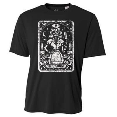 The Nurse Skeleton Tarot Card Funny Nursing Nurse Rn Lpn Np Cooling Performance Crew T-Shirt