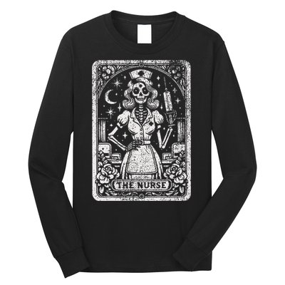 The Nurse Skeleton Tarot Card Funny Nursing Nurse Rn Lpn Np Long Sleeve Shirt