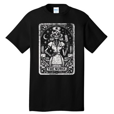 The Nurse Skeleton Tarot Card Funny Nursing Nurse Rn Lpn Np Tall T-Shirt