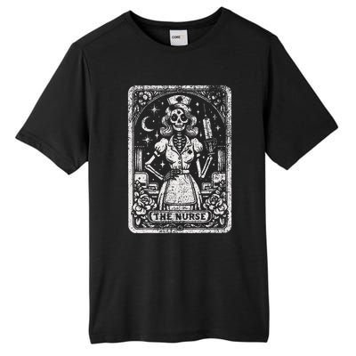 The Nurse Skeleton Tarot Card Funny Nursing Nurse Rn Lpn Np Tall Fusion ChromaSoft Performance T-Shirt