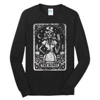 The Nurse Skeleton Tarot Card Funny Nursing Nurse Rn Lpn Np Tall Long Sleeve T-Shirt