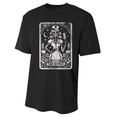 The Nurse Skeleton Tarot Card Funny Nursing Nurse Rn Lpn Np Performance Sprint T-Shirt