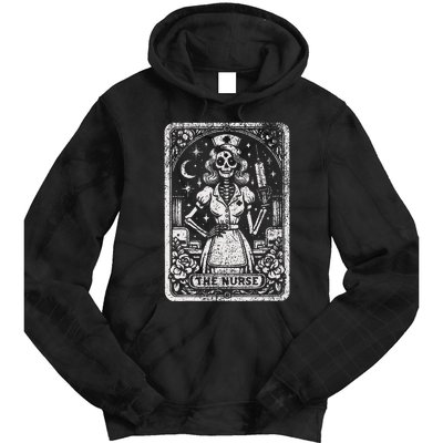 The Nurse Skeleton Tarot Card Funny Nursing Nurse Rn Lpn Np Tie Dye Hoodie