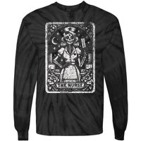 The Nurse Skeleton Tarot Card Funny Nursing Nurse Rn Lpn Np Tie-Dye Long Sleeve Shirt