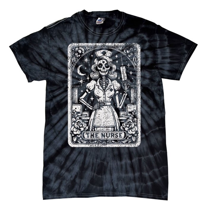 The Nurse Skeleton Tarot Card Funny Nursing Nurse Rn Lpn Np Tie-Dye T-Shirt