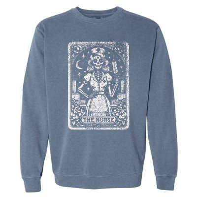 The Nurse Skeleton Tarot Card Funny Nursing Nurse Rn Lpn Np Garment-Dyed Sweatshirt