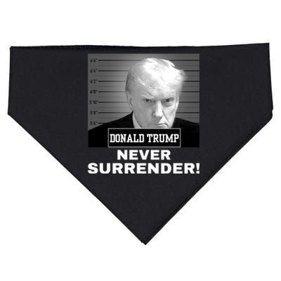 Trump Never Surrender 2024 Mugshot USA-Made Doggie Bandana