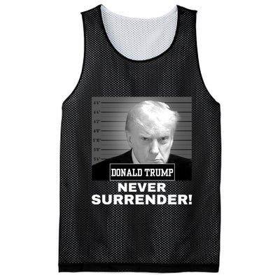 Trump Never Surrender 2024 Mugshot Mesh Reversible Basketball Jersey Tank
