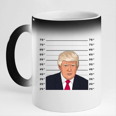 Trump Never Surrender Donald Trump Mugshot 2024 11oz Black Color Changing Mug