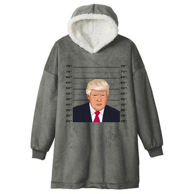 Trump Never Surrender Donald Trump Mugshot 2024 Hooded Wearable Blanket