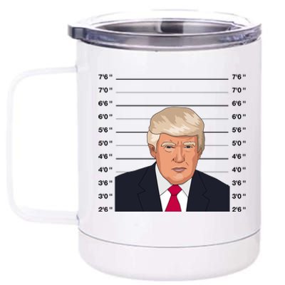 Trump Never Surrender Donald Trump Mugshot 2024 12 oz Stainless Steel Tumbler Cup