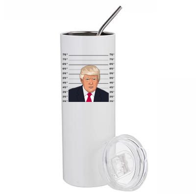 Trump Never Surrender Donald Trump Mugshot 2024 Stainless Steel Tumbler