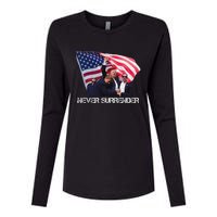 Trump Never Surrender Bold 2024 Design Womens Cotton Relaxed Long Sleeve T-Shirt