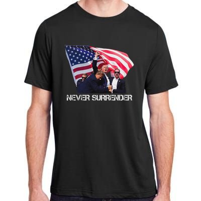 Trump Never Surrender Bold 2024 Design Adult ChromaSoft Performance T-Shirt