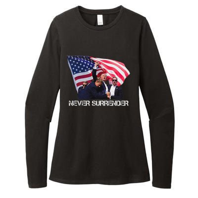 Trump Never Surrender Bold 2024 Design Womens CVC Long Sleeve Shirt