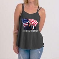 Trump Never Surrender Bold 2024 Design Women's Strappy Tank