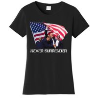 Trump Never Surrender Bold 2024 Design Women's T-Shirt