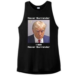 Trump Never Surrender Ladies PosiCharge Tri-Blend Wicking Tank