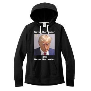 Trump Never Surrender Women's Fleece Hoodie