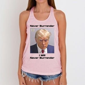 Trump Never Surrender Women's Knotted Racerback Tank