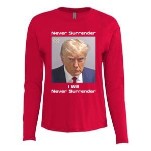 Trump Never Surrender Womens Cotton Relaxed Long Sleeve T-Shirt