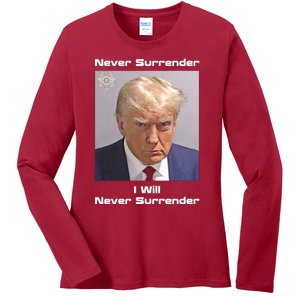 Trump Never Surrender Ladies Long Sleeve Shirt