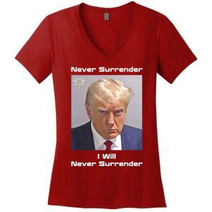 Trump Never Surrender Women's V-Neck T-Shirt