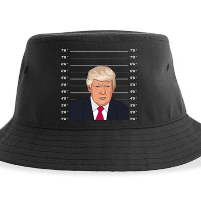 Trump Never Surrender Donald Trump Mugshot 2024 Sustainable Bucket Hat