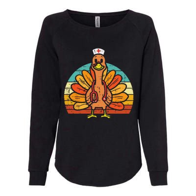 Turkey Nurse Stethoscope Thanksgiving Fall Scrub Top Funny Womens California Wash Sweatshirt