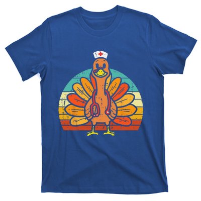 Turkey Nurse Stethoscope Thanksgiving Fall Scrub Top Funny T-Shirt