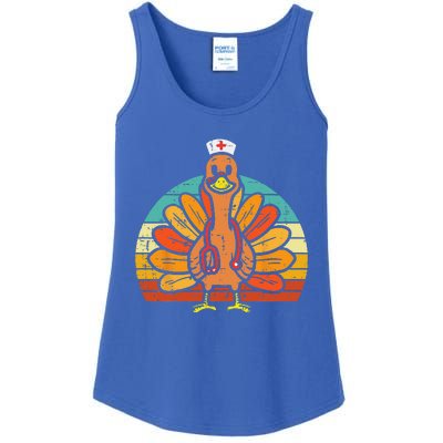 Turkey Nurse Stethoscope Thanksgiving Fall Scrub Top Funny Ladies Essential Tank