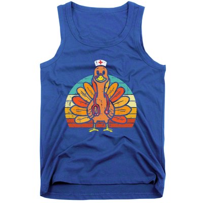 Turkey Nurse Stethoscope Thanksgiving Fall Scrub Top Funny Tank Top