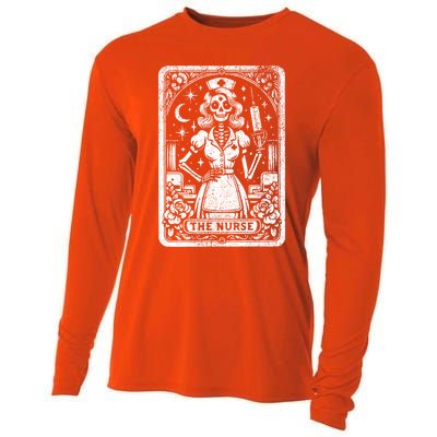 The Nurse Skeleton Tarot Card Funny Nursing Nurse Rn Lpn Np Gift Cooling Performance Long Sleeve Crew