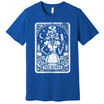 The Nurse Skeleton Tarot Card Funny Nursing Nurse Rn Lpn Np Gift Premium T-Shirt