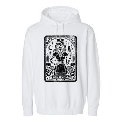 The Nurse Skeleton Tarot Card Funny Nursing Nurse Rn Lpn Np Gift Garment-Dyed Fleece Hoodie