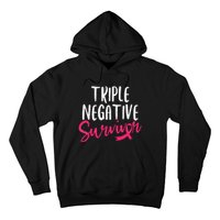 Triple Negative Survivor Pink Ribbon Breast Cancer Awareness Hoodie