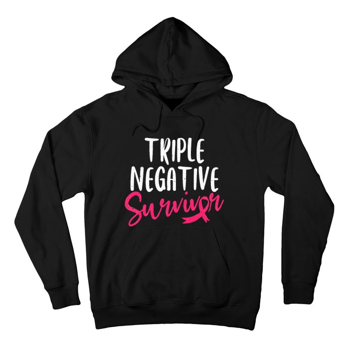 Triple Negative Survivor Pink Ribbon Breast Cancer Awareness Hoodie