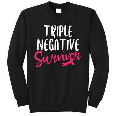 Triple Negative Survivor Pink Ribbon Breast Cancer Awareness Sweatshirt