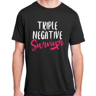 Triple Negative Survivor Pink Ribbon Breast Cancer Awareness Adult ChromaSoft Performance T-Shirt