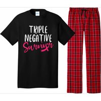 Triple Negative Survivor Pink Ribbon Breast Cancer Awareness Pajama Set