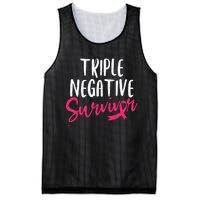 Triple Negative Survivor Pink Ribbon Breast Cancer Awareness Mesh Reversible Basketball Jersey Tank