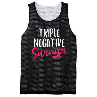 Triple Negative Survivor Pink Ribbon Breast Cancer Awareness Mesh Reversible Basketball Jersey Tank