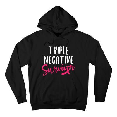 Triple Negative Survivor Pink Ribbon Breast Cancer Awareness Tall Hoodie